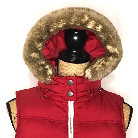 Ann Taylor LOFT Quilted Down Puffer Vest-Hooded-SP-Gorpcore - Picture 1 of 8